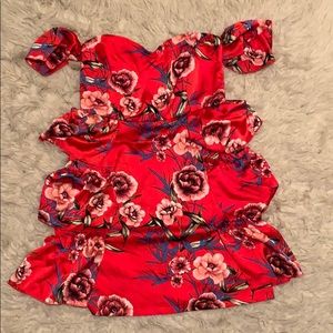 Floral red dress